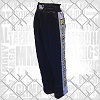 FIGHT-FIT - Pantaloni da Kickboxing / Raso / Nero / XS