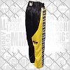 FIGHTERS - Pantalon de Kick-boxing / Satiné / Noir-Jaune / XXS