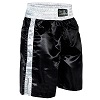 FIGHT-FIT - Shorts de Boxeo Largo / Negro-Blanco / Large
