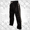 FIGHT-FIT - Pantaloni da Kickboxing / Raso / Nero