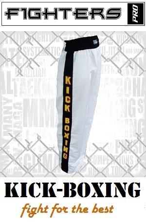 FIGHT-FIT - Kickboxing Pants / Satin / White / XL