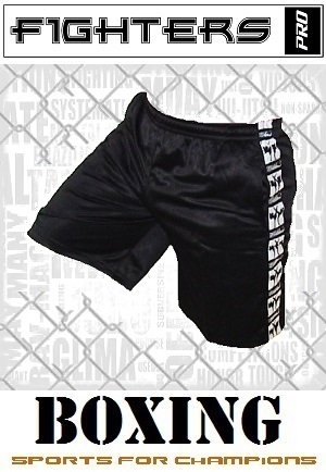 FIGHT-FIT - Pantalones Cortos de Fitness / Negro / Large