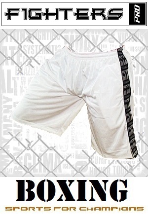 FIGHT-FIT - Pantalones Cortos de Fitness / Blanco / Small