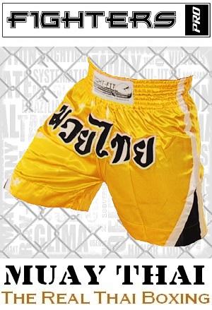 FIGHTERS - Shorts de Muay Thai / Jaune / Medium