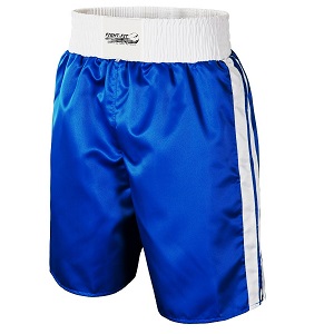 FIGHT-FIT - Short de Boxe / Bleu-Blanc / Large