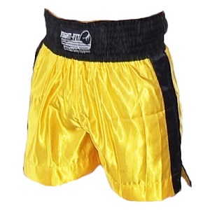 FIGHT-FIT - Shorts de Boxeo / Amarillo-Negro / Small