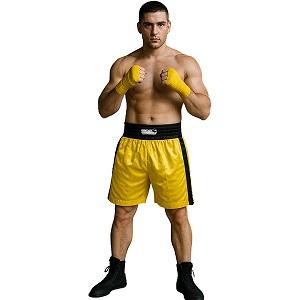 FIGHT-FIT - Boxing Shorts / Boxhosen / Gelb-Schwarz / Large