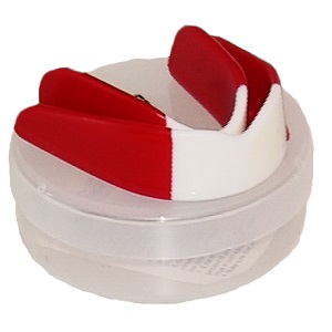 FIGHT-FIT - Protector bucal / simple / Rojo-Blanco-Rojo / talla única