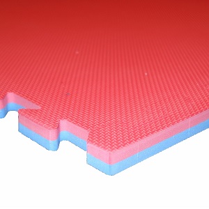 Tapis de sol en mouse / 100 x 100 x 2.0 cm / Tatami réversible puzzle / Bleu-Rouge