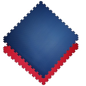 Tapis de sol en mouse / 100 x 100 x 2.0 cm / Tatami réversible puzzle / Bleu-Rouge