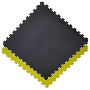 Tapis de sol en mouse / 100 x 100 x 2.0 cm / Tatami réversible puzzle / Jaune-Noir