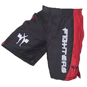 FIGHTERS - Fightshorts MMA Shorts / Cage / Black-Red / XL
