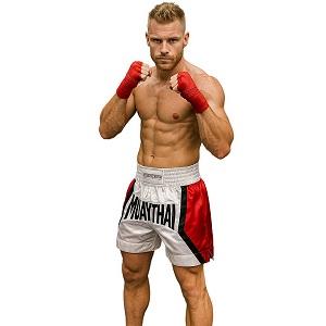 FIGHTERS - Muay Thai Shorts / Weiss-Rot / Medium