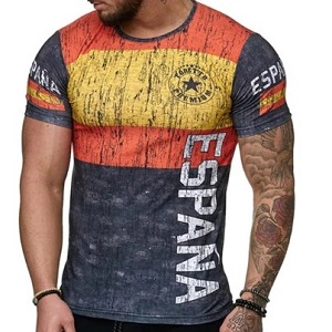 FIGHTERS - T-Shirt / Spagna-España / Rosso-Giallo-Nero / Medium
