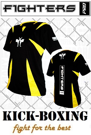 FIGHTERS - Kick-Boxing Shirt / Competition / Schwarz / Medium