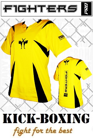 FIGHTERS - Camicia da kickboxing / Competition / Giallo / XS