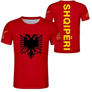 FIGHTERS - T-Shirt / Albanie-Shqipëri / Rojo-Amarillo / Medium
