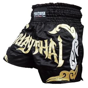 FIGHTERS - Pantalones Muay Thai / Negro-Oro / Small