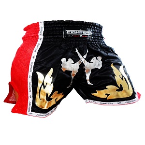 FIGHTERS - Shorts de boxe thai / Elite Pro Fighters / Noir-Rouge / Large