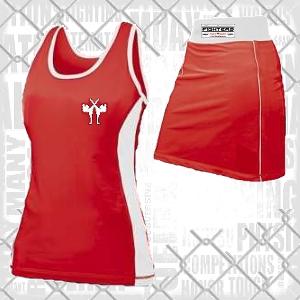 FIGHTERS - Robe de boxe pour femme / Rouge-Blanc / Small