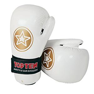 Top Ten - Point Fighting Handschuhe / Weiss-Gold / Small